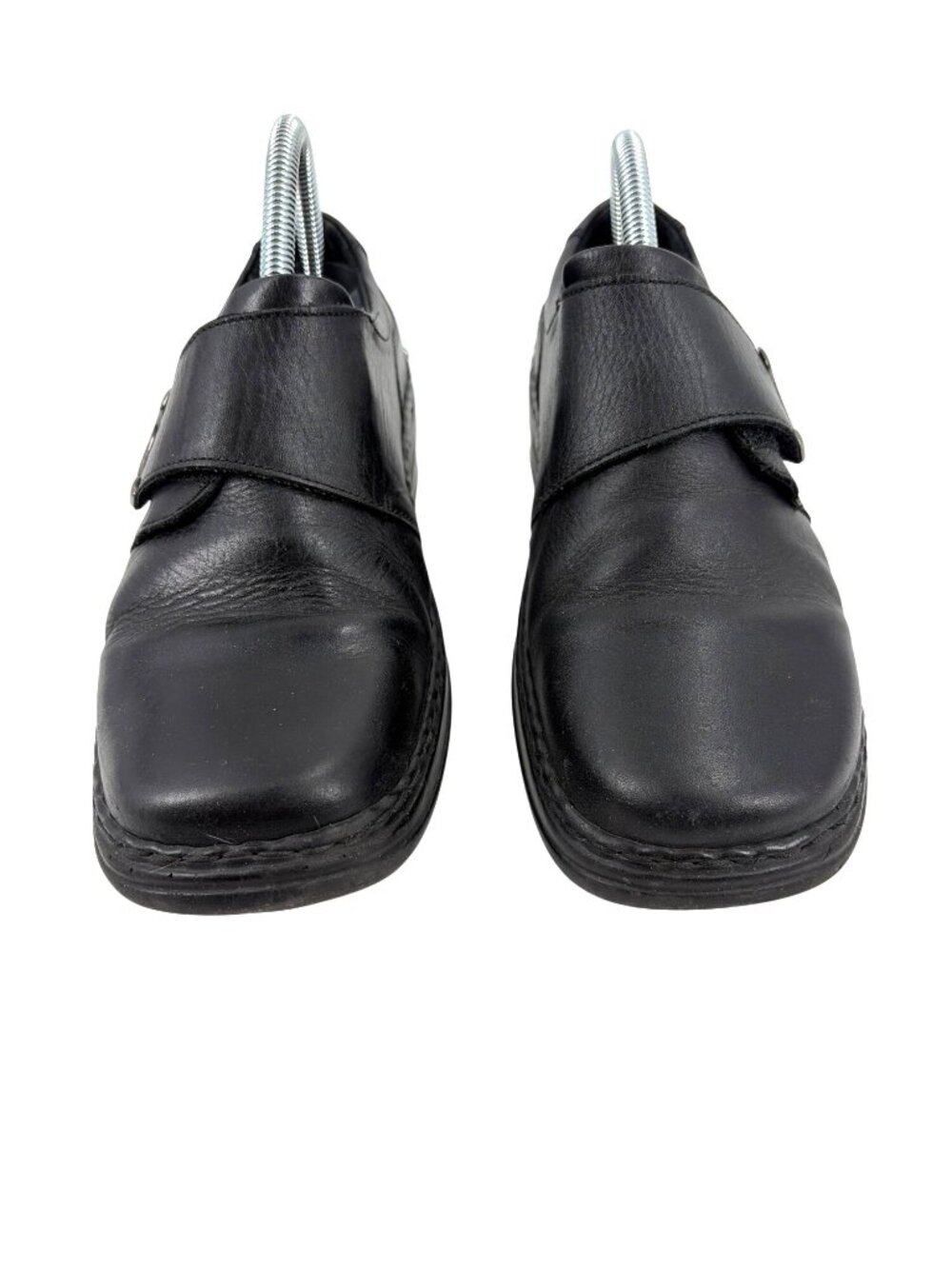 Josef Seibel Womens EU 39 Black Leather Comfort Shoes Metal Accent Minimalist - Picture 4 of 9
